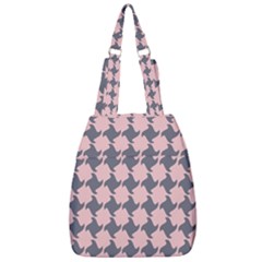 Retro Pink And Grey Pattern Center Zip Backpack by MooMoosMumma