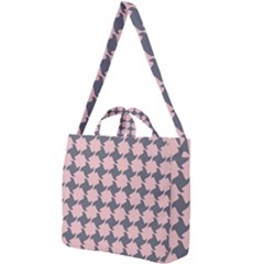 Retro Pink And Grey Pattern Square Shoulder Tote Bag