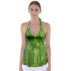 In The Forest The Fullness Of Spring, Green, Babydoll Tankini Top by MartinsMysteriousPhotographerShop