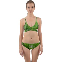 In The Forest The Fullness Of Spring, Green, Wrap Around Bikini Set by MartinsMysteriousPhotographerShop