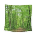 In the forest the fullness of spring, green, Square Tapestry (Small) View1