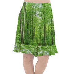 In The Forest The Fullness Of Spring, Green, Fishtail Chiffon Skirt by MartinsMysteriousPhotographerShop