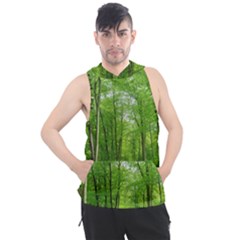 In The Forest The Fullness Of Spring, Green, Men s Sleeveless Hoodie by MartinsMysteriousPhotographerShop