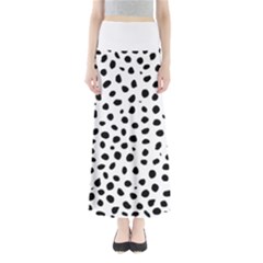  Black And White Seamless Cheetah Spots Full Length Maxi Skirt