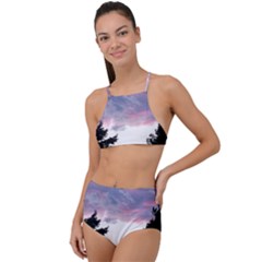 Colorful Overcast, Pink,violet,gray,black High Waist Tankini Set by MartinsMysteriousPhotographerShop