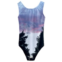 Colorful Overcast, Pink,violet,gray,black Kids  Cut-out Back One Piece Swimsuit by MartinsMysteriousPhotographerShop