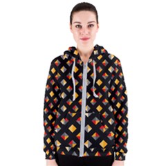 Geometric Diamond Tile Women s Zipper Hoodie by tmsartbazaar