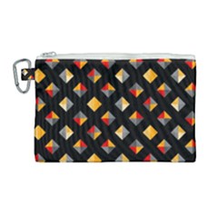 Geometric Diamond Tile Canvas Cosmetic Bag (large) by tmsartbazaar