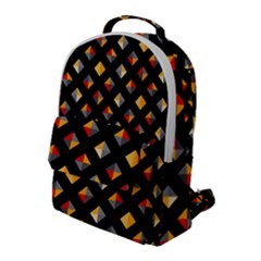 Geometric Diamond Tile Flap Pocket Backpack (large) by tmsartbazaar