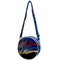 Sunset Landscape Scene, San Juan Province, Argentina003 Crossbody Circle Bag by dflcprintsclothing