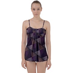 Zigzag Motif Design Babydoll Tankini Set by tmsartbazaar