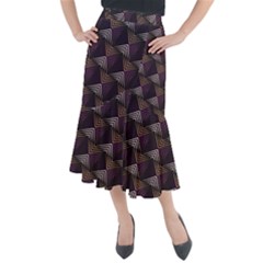 Zigzag Motif Design Midi Mermaid Skirt by tmsartbazaar