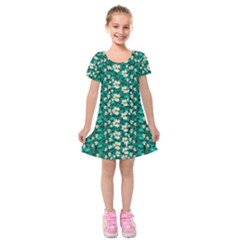 Cherry Blossom Forest Of Peace And Love Sakura Kids  Short Sleeve Velvet Dress by pepitasart