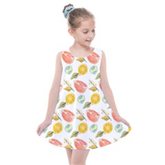Citrus Gouache Pattern Kids  Summer Dress by EvgeniaEsenina