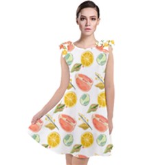 Citrus Gouache Pattern Tie Up Tunic Dress by EvgeniaEsenina