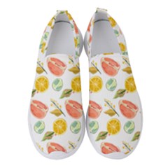 Citrus Gouache Pattern Women s Slip On Sneakers by EvgeniaEsenina