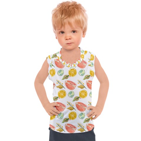 Citrus Gouache Pattern Kids  Sport Tank Top by EvgeniaEsenina