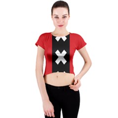 Vertical Amsterdam Flag Crew Neck Crop Top by abbeyz71