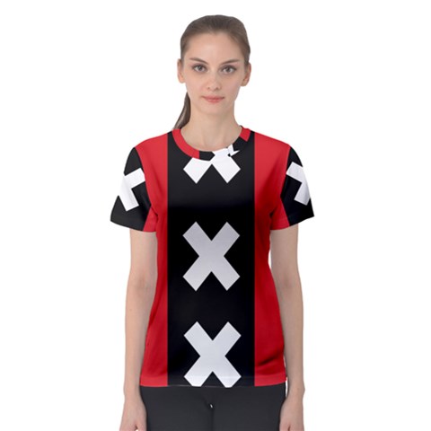 Vertical Amsterdam Flag Women s Sport Mesh Tee by abbeyz71