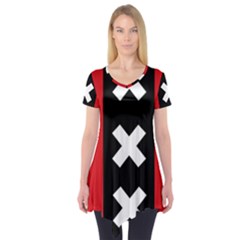 Vertical Amsterdam Flag Short Sleeve Tunic  by abbeyz71