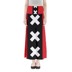 Vertical Amsterdam Flag Full Length Maxi Skirt