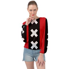 Vertical Amsterdam Flag Banded Bottom Chiffon Top by abbeyz71