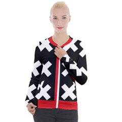 Vertical Amsterdam Flag Casual Zip Up Jacket by abbeyz71