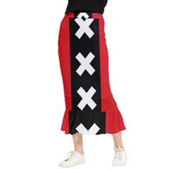 Vertical Amsterdam Flag Maxi Fishtail Chiffon Skirt by abbeyz71