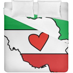 Heart Flag Map Of Iran  Duvet Cover Double Side (king Size) by abbeyz71