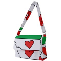 Heart Flag Map Of Iran  Full Print Messenger Bag (l) by abbeyz71