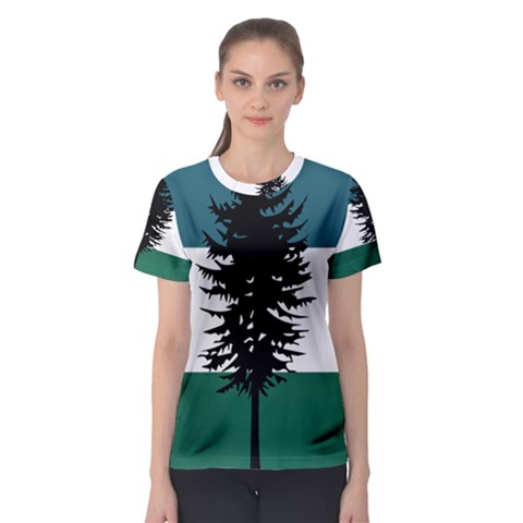 Flag Of Cascadia  Women s Sport Mesh Tee by abbeyz71