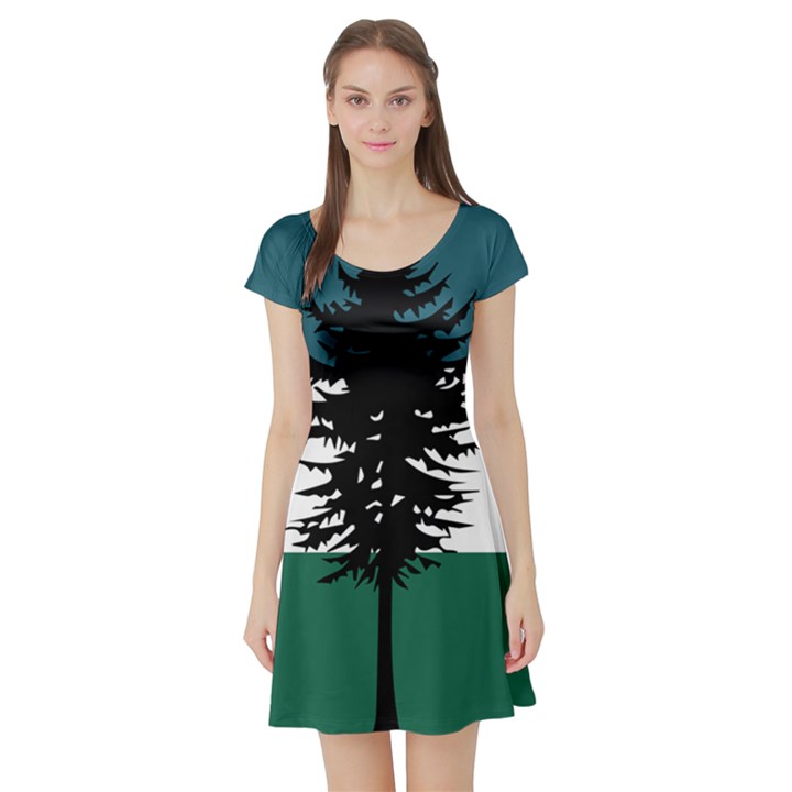 Flag of Cascadia  Short Sleeve Skater Dress