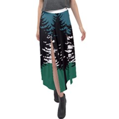 Flag Of Cascadia  Velour Split Maxi Skirt by abbeyz71