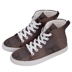 Brown Alligator Leather Skin Women s Hi-top Skate Sneakers by LoolyElzayat