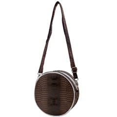 Brown Alligator Leather Skin Crossbody Circle Bag by LoolyElzayat