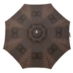 Brown Alligator Leather Skin Straight Umbrellas