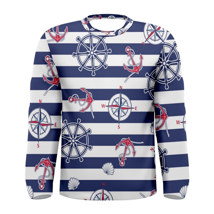 Seamless-marine-pattern Men s Long Sleeve Tee