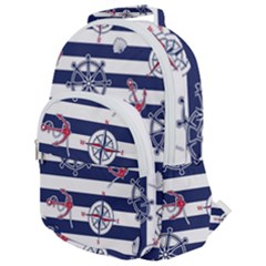 Seamless-marine-pattern Rounded Multi Pocket Backpack