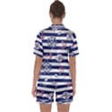 Seamless-marine-pattern Satin Short Sleeve Pyjamas Set View2