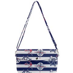 Seamless-marine-pattern Removable Strap Clutch Bag