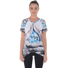 Hands Horse Hand Dream Cut Out Side Drop Tee by HermanTelo