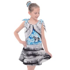 Hands Horse Hand Dream Kids  Tie Up Tunic Dress