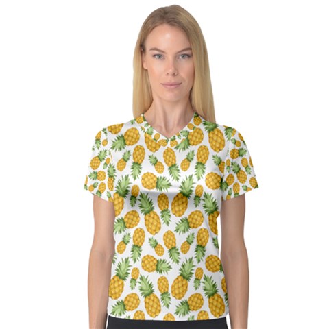 Pineapples V-neck Sport Mesh Tee by goljakoff