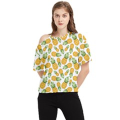 Pineapples One Shoulder Cut Out Tee by goljakoff