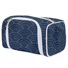 Blue Sashiko Pattern Toiletries Pouch by goljakoff