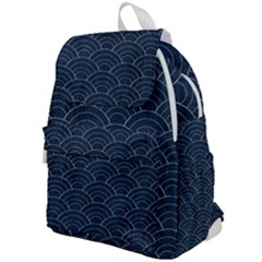 Blue Sashiko Pattern Top Flap Backpack