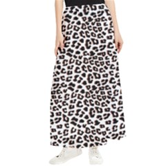 3d Leopard Print Black Brown White Maxi Chiffon Skirt by LoolyElzayat