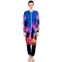 Sunset Palms Onepiece Jumpsuit (ladies)  by goljakoff