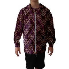 Golden Pentagram Kids  Hooded Windbreaker by Angelandspot