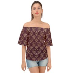 Golden Pentagram Off Shoulder Short Sleeve Top